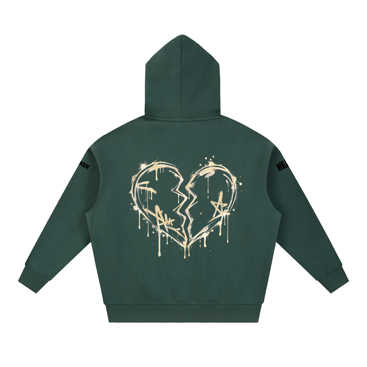 Broken Heart  Oversized Boxy Fit Fleece Hoodie